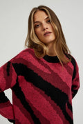 Sweter damski, czerwony, Moodo