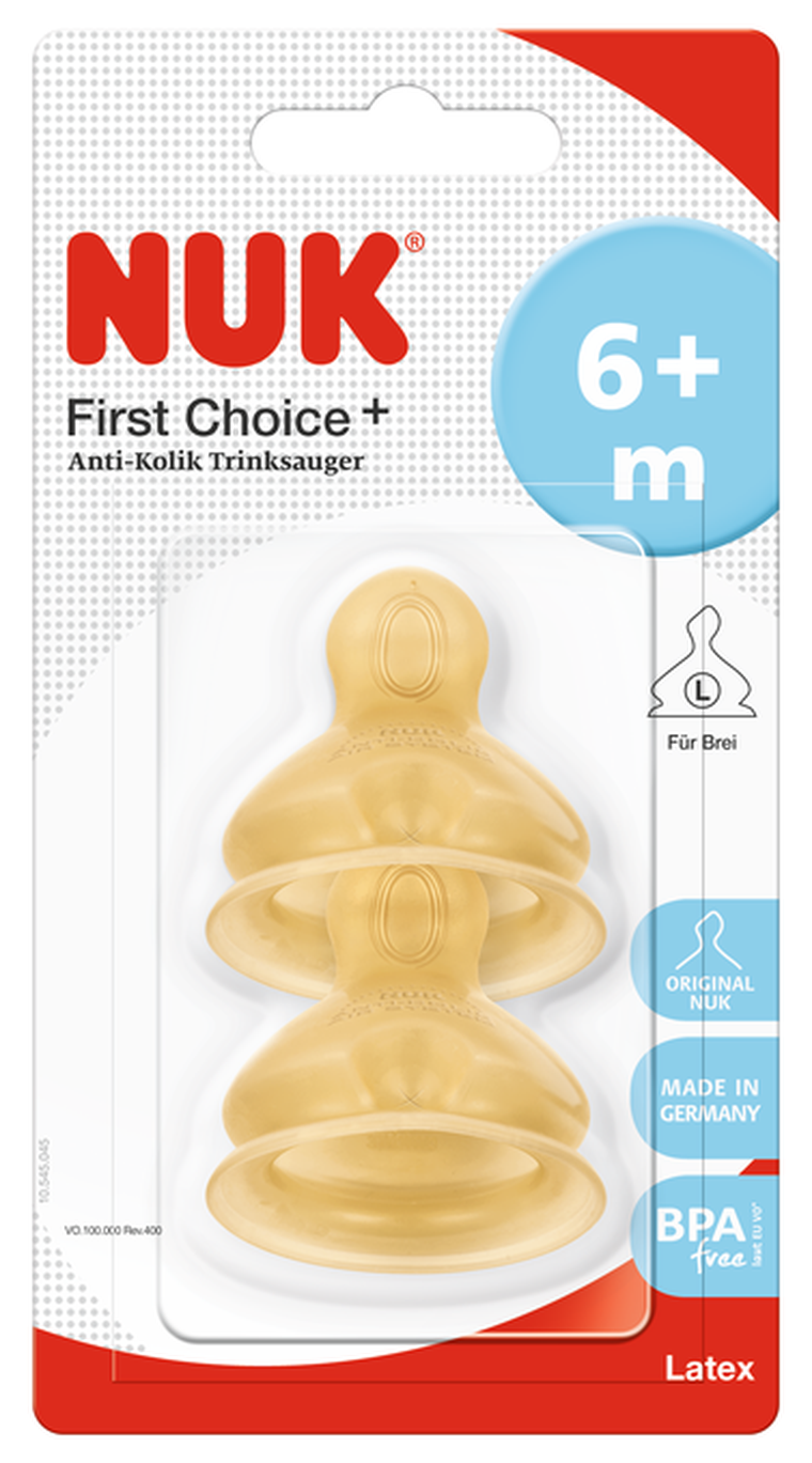 Nuk, smoczek do butelki First Choice+, rozmiar L, 2 szt., 6m+