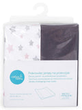 Ceba Baby, Pink Stars, pokrowiec na przewijak, dark grey, 50x70/80 cm, 2 szt.