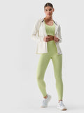 Bluza damska z kapturem, rozpinana, ecru, 4F