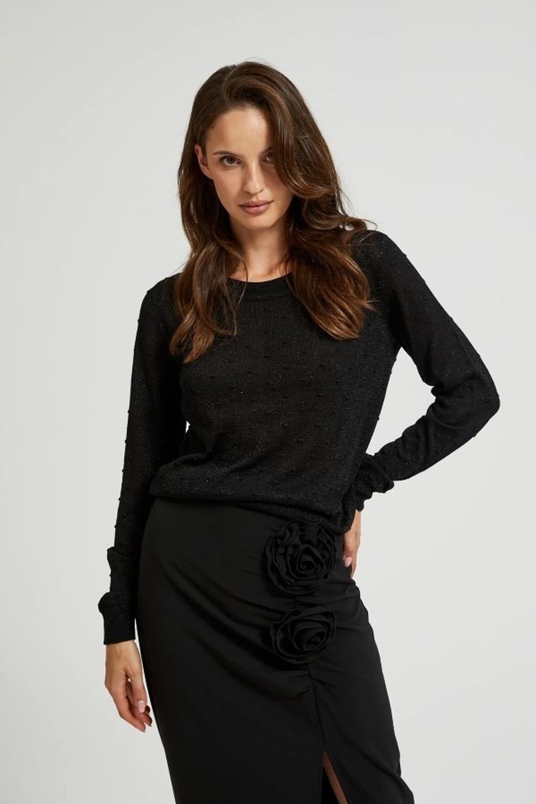 Sweter damski, czarny, Moodo
