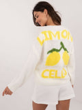 Sweter damski, rozpinany, ecru, Italy Moda