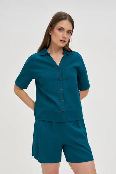 Koszula damska, zielona, Moodo