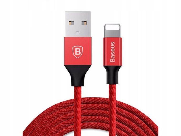 Baseus, kabel Yiven Lightning 180 cm 2A, czerwony