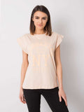 T-shirt damski, brzoskwiniowy, Rue Paris