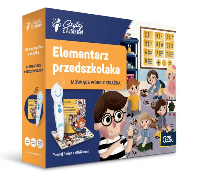 Czytaj z Albikiem. Pakiet:  Mówiące pióro Albik + Elementarz przedszkolaka 3+