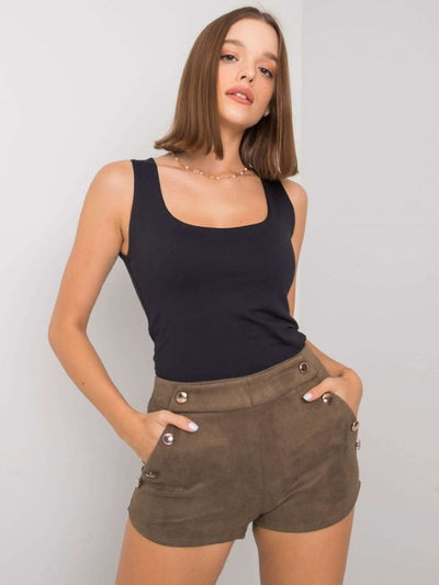 Szorty damskie, khaki, Rue Paris