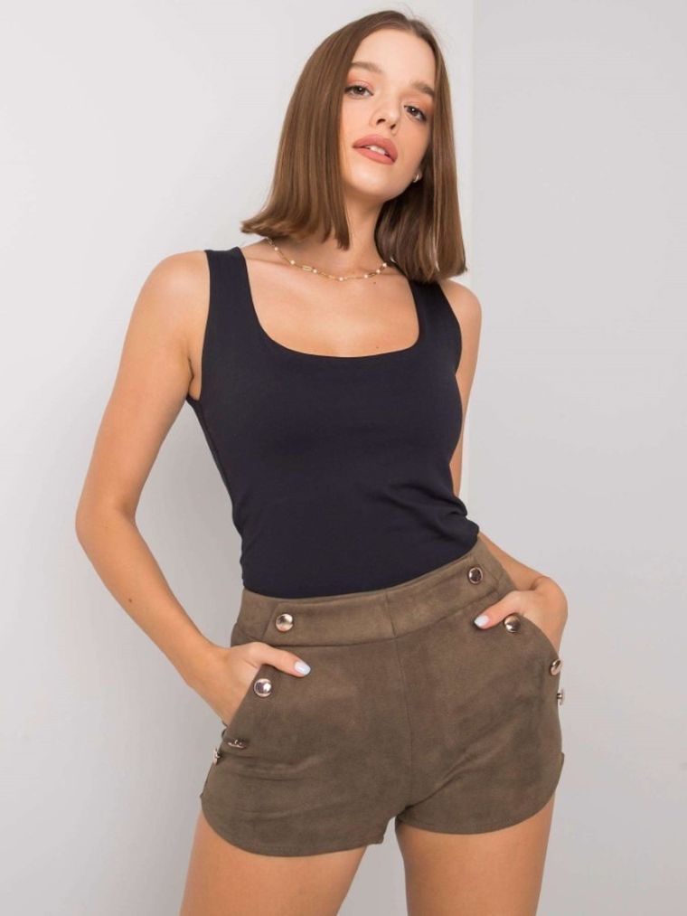 Szorty damskie, khaki, Rue Paris