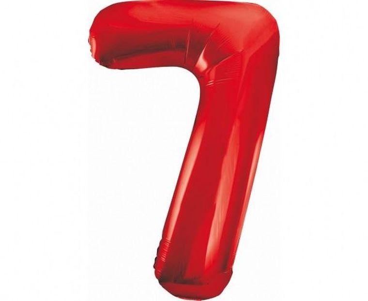 Godan, balon foliowy cyfra 7, czerwona, 85 cm