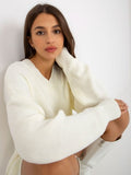 Sweter damski, ecru, Rue Paris