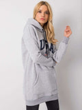 Bluza damska z kapturem, szara, Rue Paris