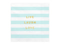 PartyDeco, Yummy, serwetki papierowe urodzinowe, Live Laugh Love, jasny niebieski, 33x33 cm, 20 szt.