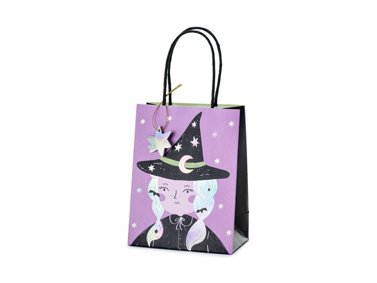 PartyDeco, torebka na prezenty Czarownica, mix, 8x14x18 cm, 1 szt.