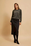 Sweter damski, czarny, Moodo