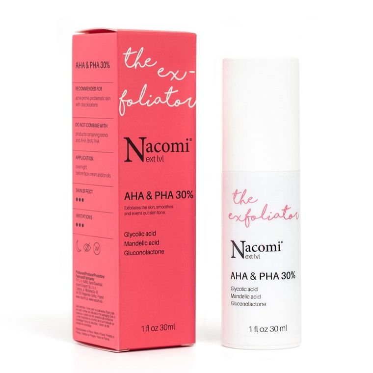 Nacomi, Next Level, peeling kwasowy, AHA i PHA 30%, 30 ml