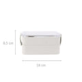 Excellent Houseware, lunchbox, dwukomorowy, kremowy, 18x10x8,5 cm