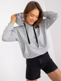 Bluza damska z kapturem, szara, Ex Moda