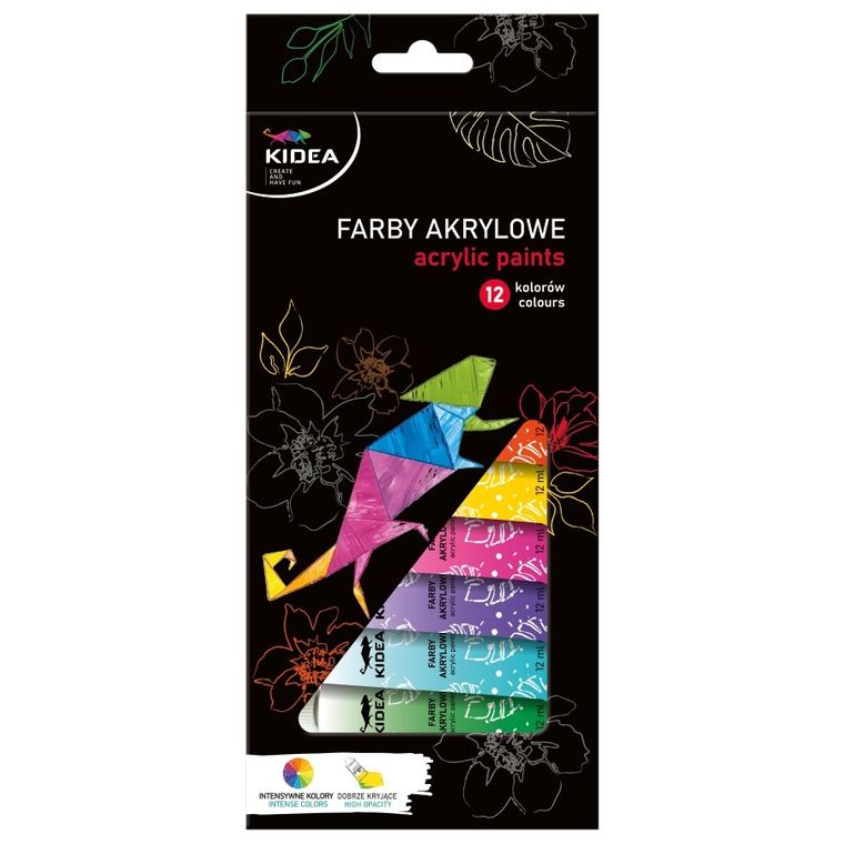 Kidea, farby akrylowe, 12x12ml