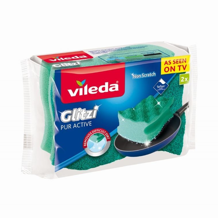 Vileda, Pur Active, zmywak profilowany, 2 szt., 116514