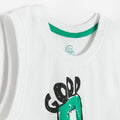 Cool Club, T-shirt chłopięcy bez rękawów, biały