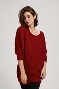 Sweter damski, czerwony, Moodo