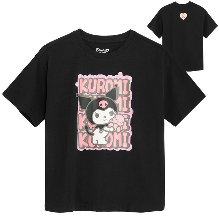 Cool Club, T-shirt dziewczęcy, czarny, Kuromi