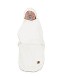 MimiNu, Soft, Leo, komplet:  otulaczek do spania + czapeczka, śmietanka, 0-3m