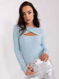 Sweter damski, niebieski, P-M