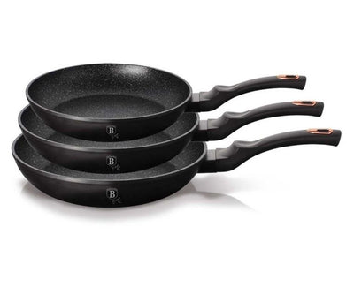 Berlinger Haus, Black Rose, patelnie granitowe, zestaw, 3 szt.