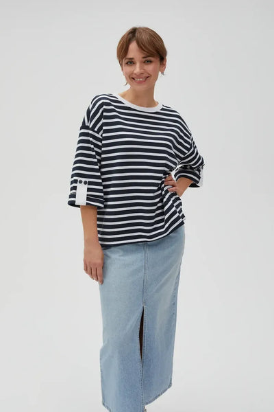 Bluza damska, granatowa, Moodo