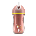 Chicco, kubek treningowy, niekapek, termiczny ze słomką, brzoskwiniowy,14m+, 266 ml