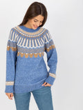 Sweter damski, niebieski, Rue Paris