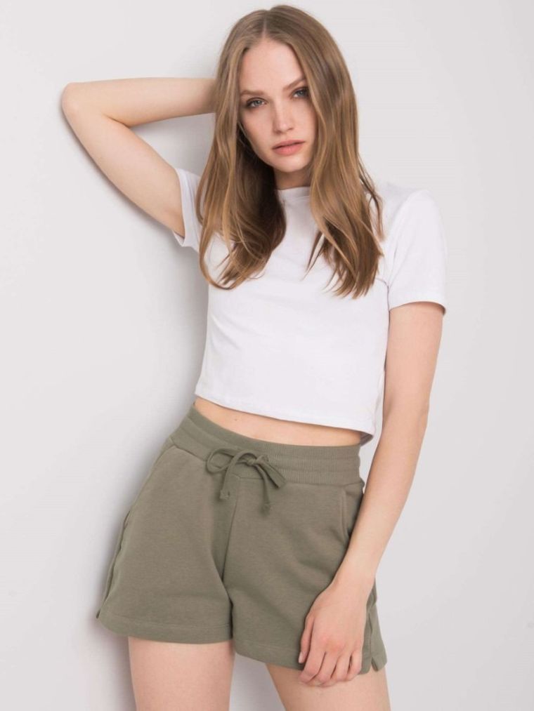 Szorty damskie, khaki, Rue Paris