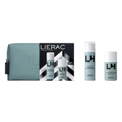 Lierac, Homme, zestaw:  emulsja anti-aging 50 ml + dezodorant w kulce 50 ml + kosmetyczka