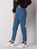 Spodnie jeansowe damskie, mom fit, denim, Rue Paris
