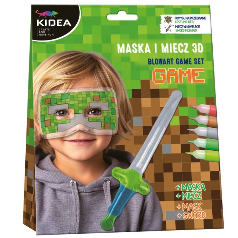 Kidea, Game, maska i miecz 3D, zestaw kreatywny