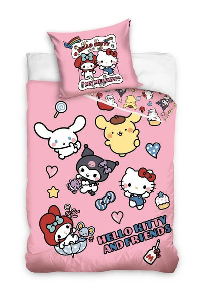 Hello Kitty, 2-częściowy komplet pościeli bawełnianej, 140x200 cm