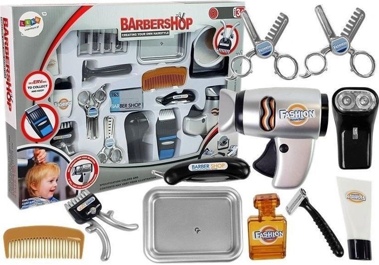 Lean Toys, zestaw, salon fryzjerski, barber