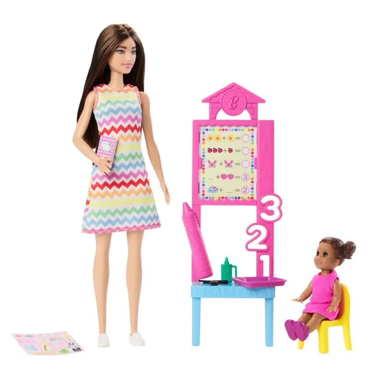 Barbie, Kariera, Nauczycielka, zestaw do zabawy z 2 lalkami i akcesoriami