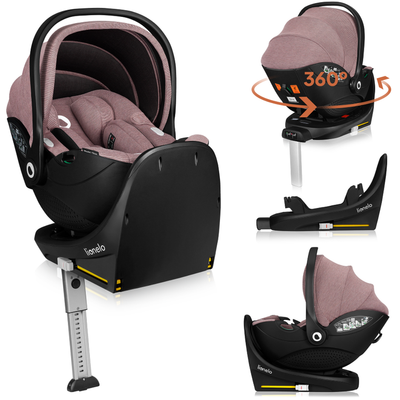 Lionelo, Moxie, fotelik samochodowy z bazą, i-Size, Pink Mauve, 40-87 cm