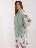 Kamizelka damska, zielona, Italy Moda