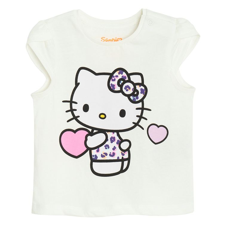 Cool Club, T-shirt dziewczęcy, biały, Hello Kitty