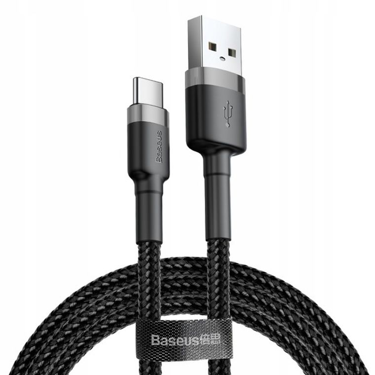 Baseus, kabel Kevlar USB do Type-C, 2A, 2 metry, szaro-czarny