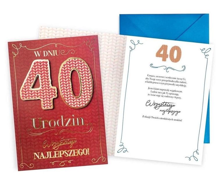 Kukartka, karnet, Urodziny 40