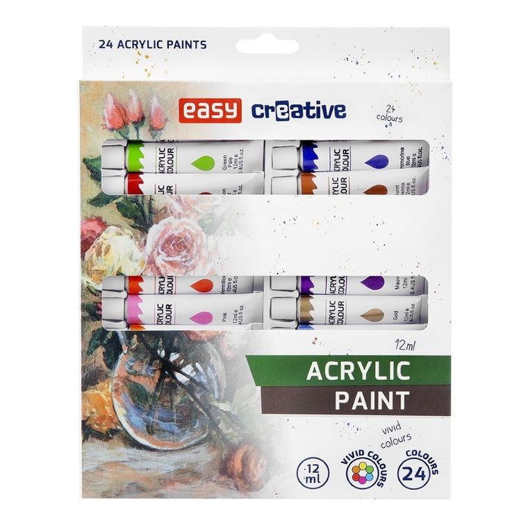 Easy, farba akrylowa, 24 kolory
