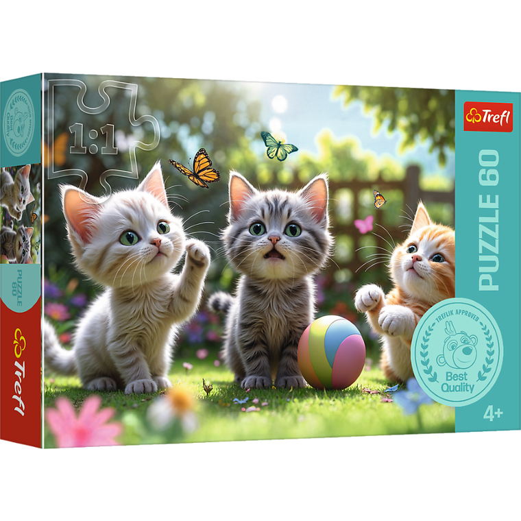 Trefl, Trzy kociaki, puzzle, 60 elementów