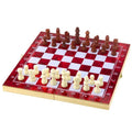 Lean Toys, szachy tryktrak warcaby, drewniana gra logiczna 3w1, 24x24 cm