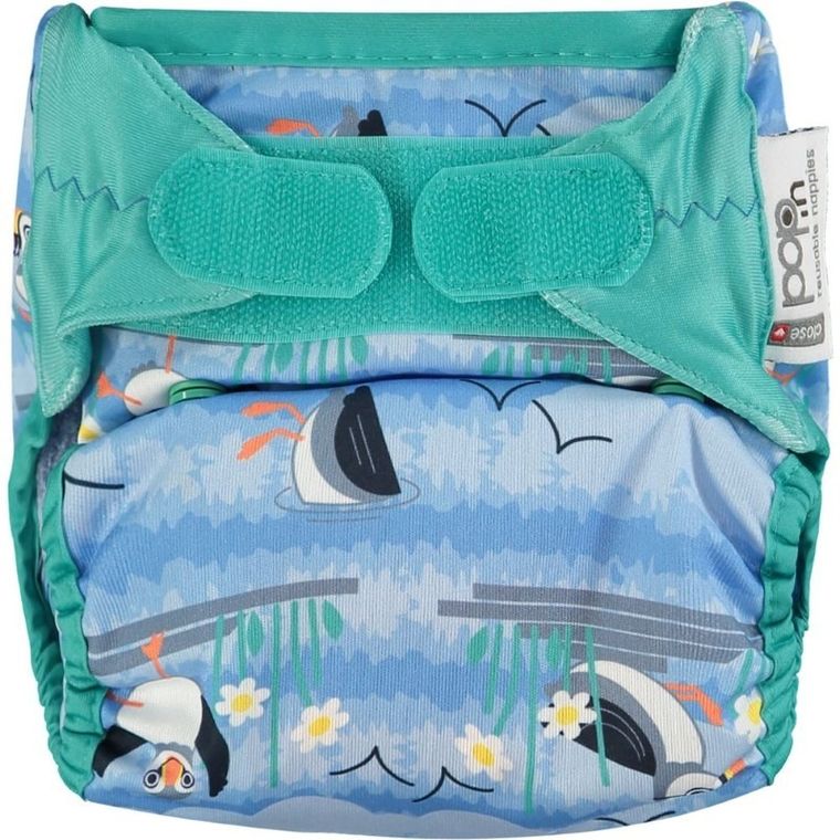 Close, Pop-in, pieluszka wielorazowa AIO V2, Blue Puffin