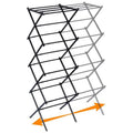 Vilde, suszarka na pranie, metalowa czarna, pionowa rozsuwana, 43-75x37.5x139 cm