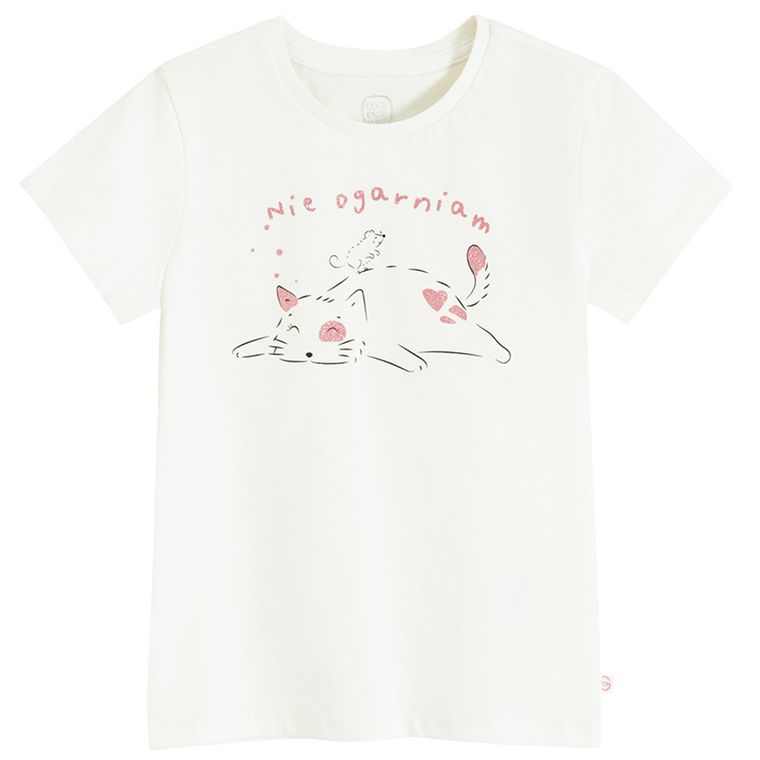 Cool Club, T-shirt dziewczęcy, biały